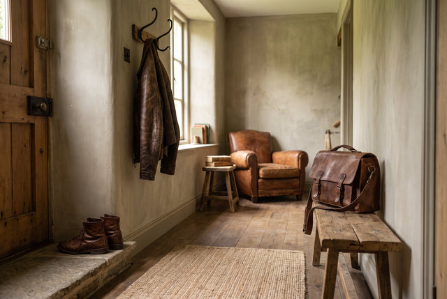 A leather lounge in a sunlit Australian living room
