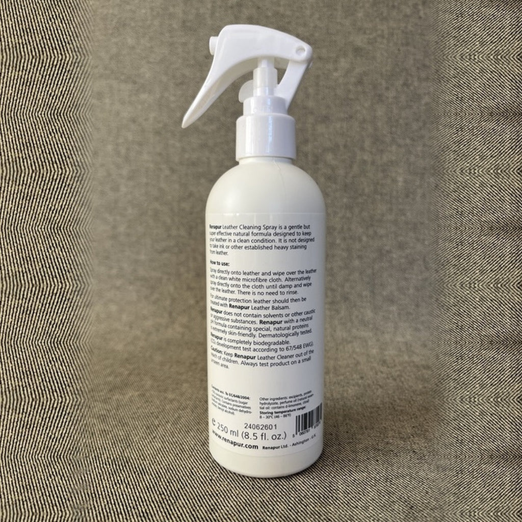 photo:ren-c-kim-back | Renapur Leather Cleaner Spray 250ml, back label with directions